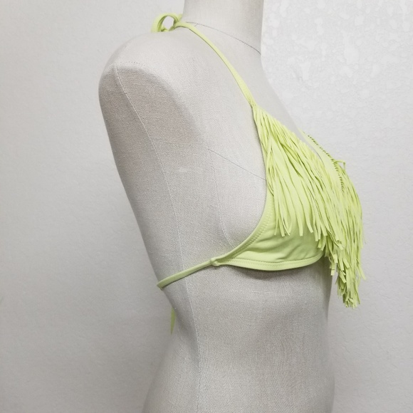L*Space Neon Yellow Gringe Bikini Top - Picture 6 of 6